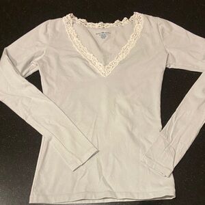 Brandy Melville light blue lace top